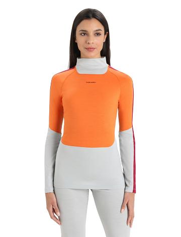 Women's Icebreaker Merino 200 Sonebula Long Sleeve High Neck Thermal Top One Piece & Sets Ether / Flash | CA 1164CTVE